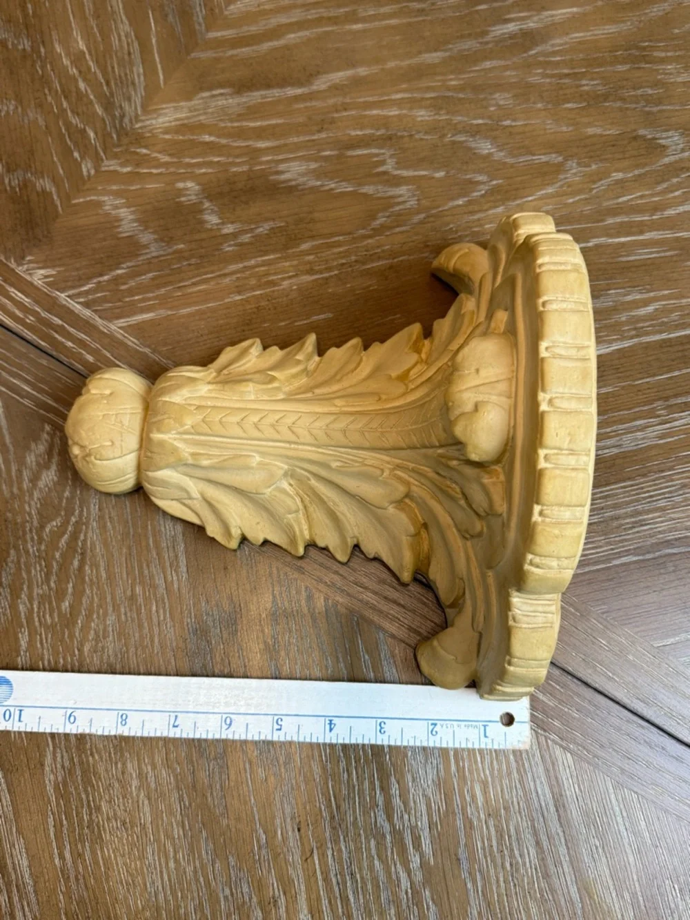 Vintage Wall Shelf Plaque Sconce 9.5” ornate scrolling acanthus leaf